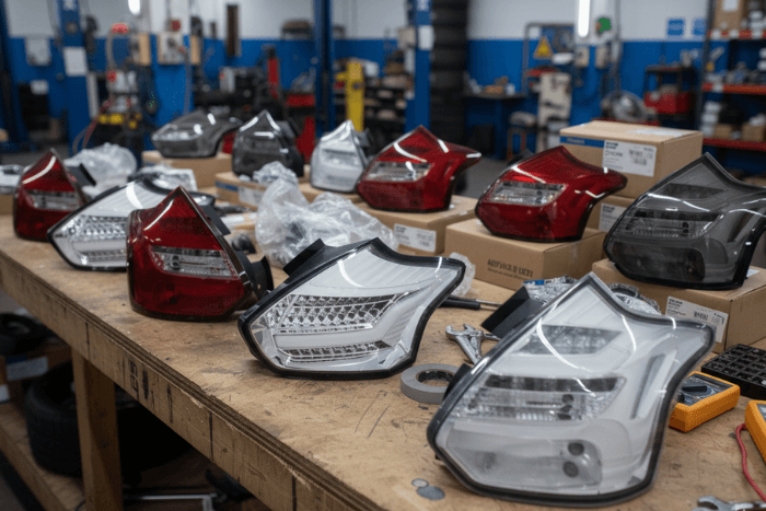 Ford Rückleuchten auf Tisch